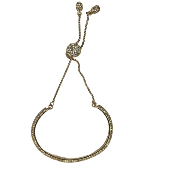 Swarovski Elements Crystal Adjustable Gold Tone Bracelet - Picture 3 of 4